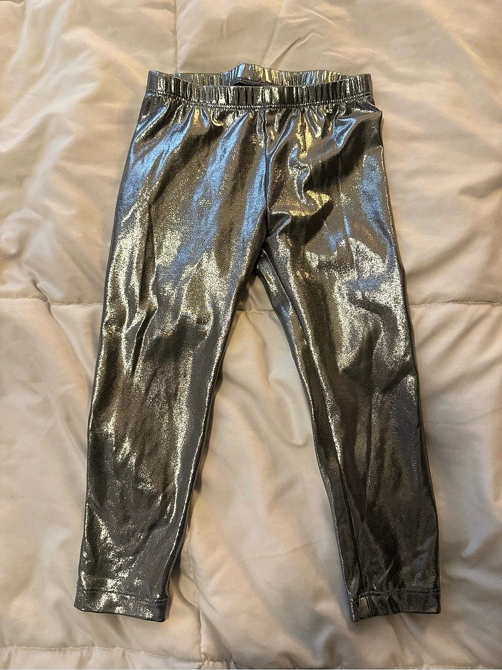 Old Navy Full-Length Shiny Leggings for Toddler Girls Silver Girls 3T